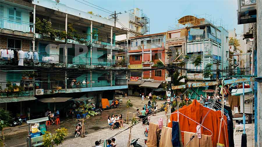 街道食物贫民窟在胡志明市，越南